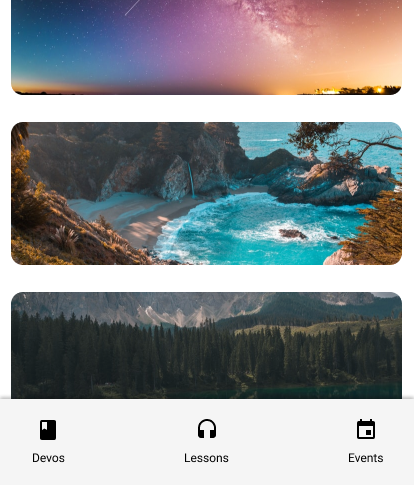 Customizable section screen