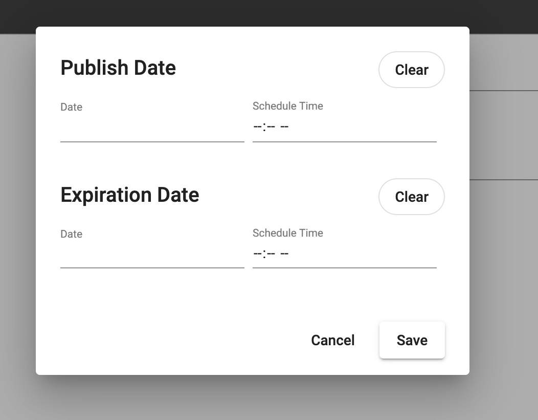 Schedule content window